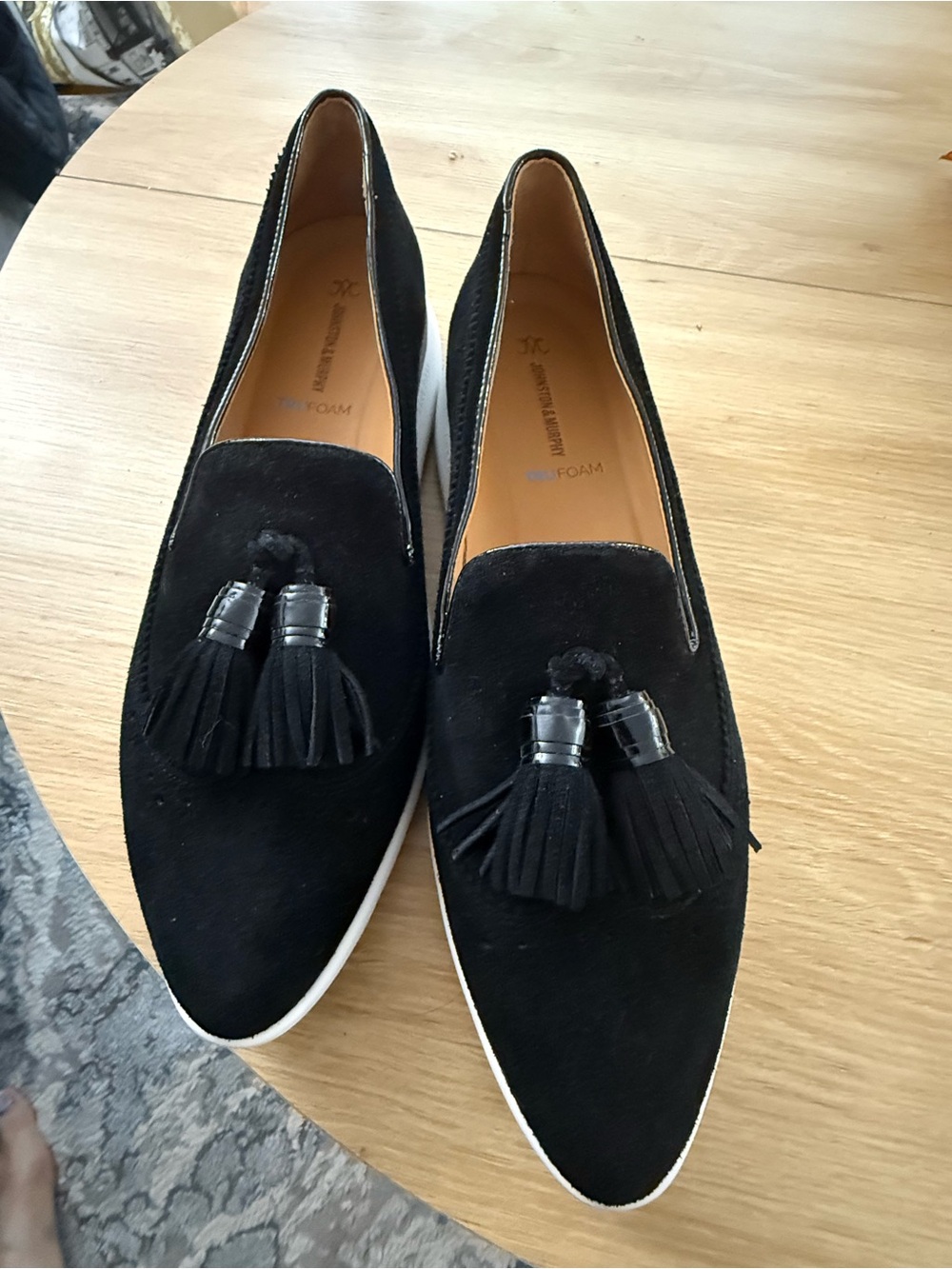 Men's Black Tassel Loafers - Slip-On Suede Comfort